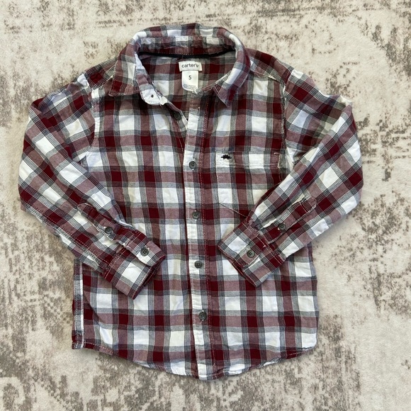 Carter's Other - Carter's Size 5 Red Plaid Kids Button Up Long Sleeved Shirt